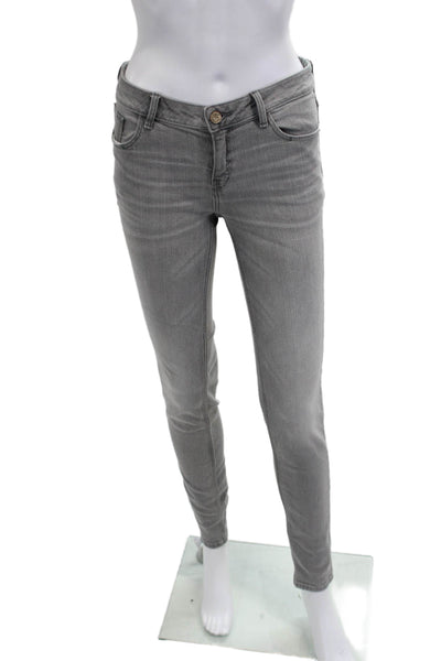Zara Trafaluc Womens Skinny Jeans Gray Mid Rise Size 26