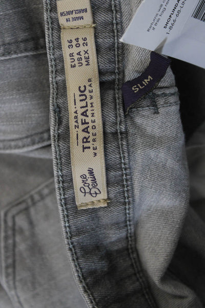 Zara Trafaluc Womens Skinny Jeans Gray Mid Rise Size 26