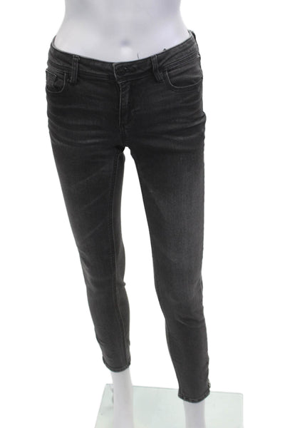 Zara Women Ankle Skinny Dark Gray Mid Rise Jeans Size 26