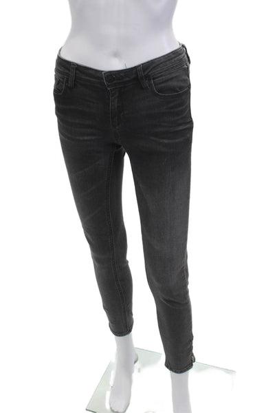 Zara Women Ankle Skinny Dark Gray Mid Rise Jeans Size 26