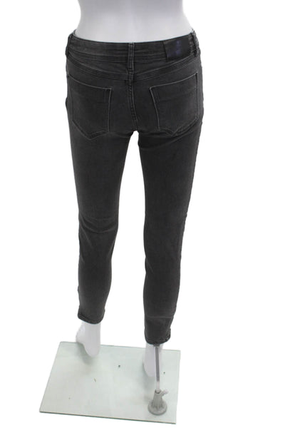 Zara Women Ankle Skinny Dark Gray Mid Rise Jeans Size 26