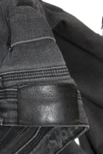 Zara Women Ankle Skinny Dark Gray Mid Rise Jeans Size 26