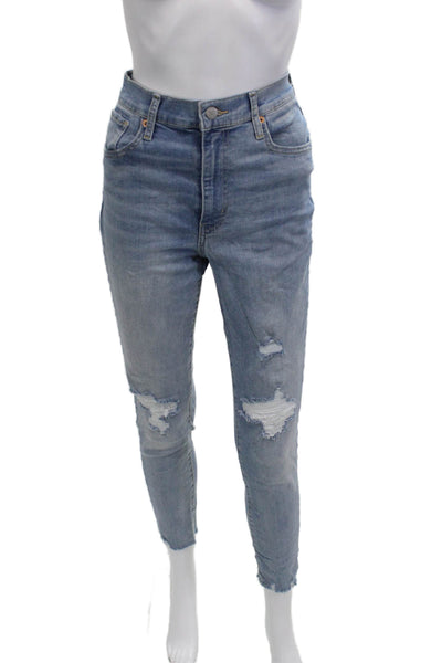Levis Women Skinny Ankle Jeans Light Blue Mid Rise Size 29