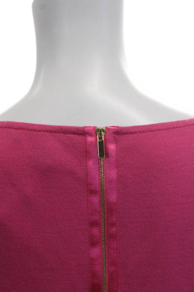 St. John Womens Pink Tunic 3/4 Sleeve Round Neck Wool Rayon Size 8