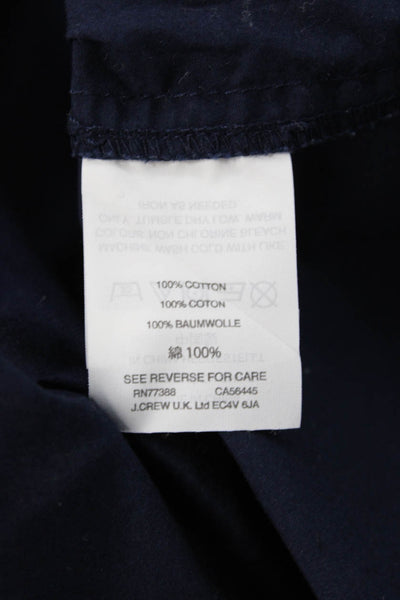 J Crew Women Blouse Dark Blue V-Neck Sleeveless Cotton Button Size 4