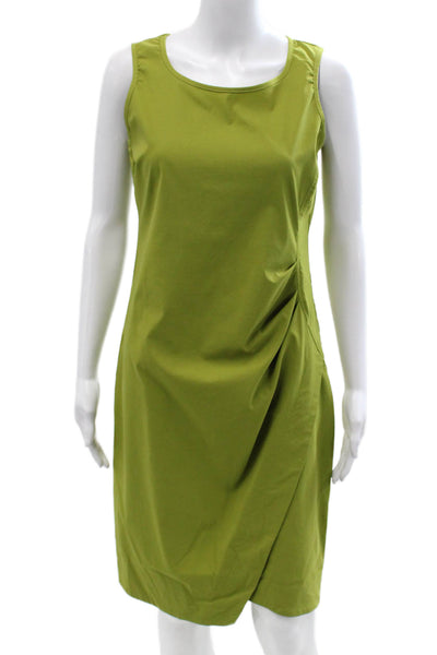 Porto Women Sheath Tank Dress Green Sleeveless Round Neck Knee Length Size 1