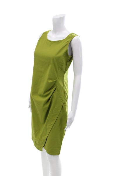 Porto Women Sheath Tank Dress Green Sleeveless Round Neck Knee Length Size 1