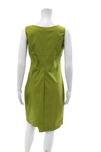 Porto Women Sheath Tank Dress Green Sleeveless Round Neck Knee Length Size 1