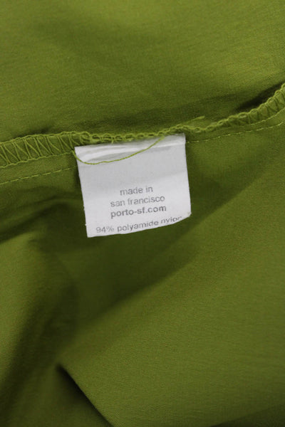 Porto Women Sheath Tank Dress Green Sleeveless Round Neck Knee Length Size 1