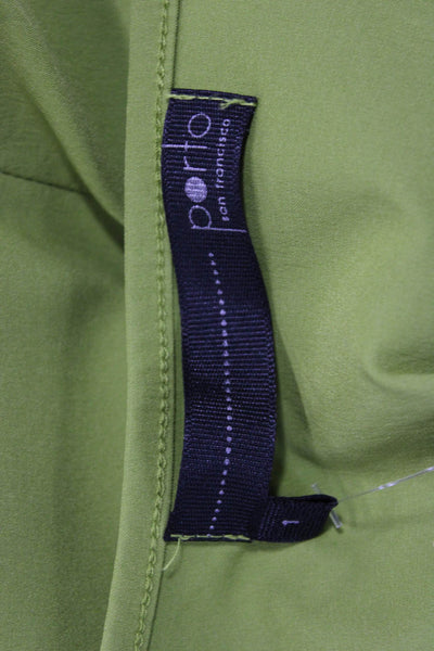 Porto Women Sheath Tank Dress Green Sleeveless Round Neck Knee Length Size 1