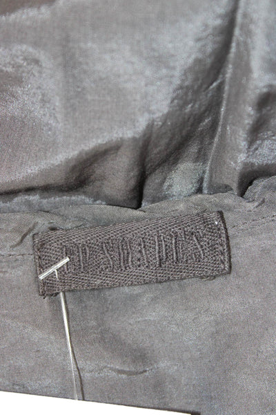 CP Shades Women V-Neck Sleeveless Tunic Dress Dark Gray Button-Up Size S