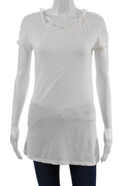 Lululemon Womens Basic Tunic Tee White Short Sleeve Round Neck Size S