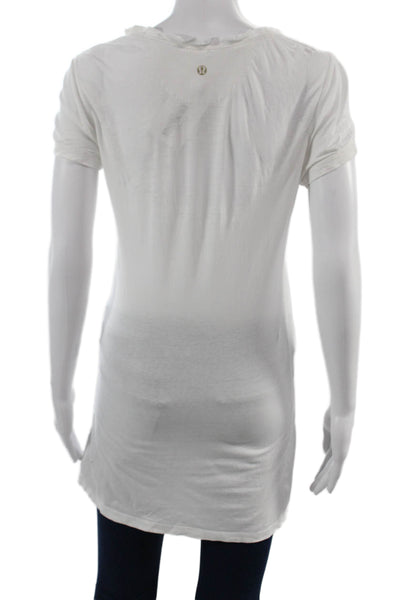 Lululemon Womens Basic Tunic Tee White Short Sleeve Round Neck Size S