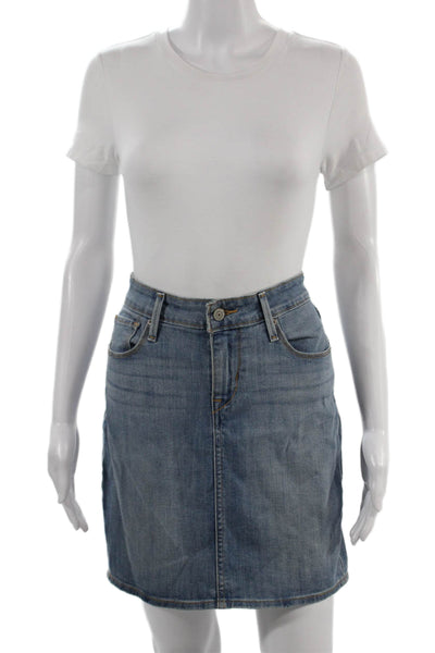 Levis Womens Straight Pencil Mini Skirt Blue Cotton Size 26
