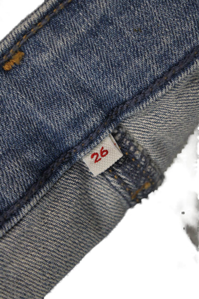 Levis Womens Straight Pencil Mini Skirt Blue Cotton Size 26