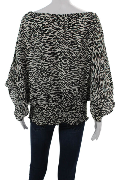 Michael Michael Kors Womens Kimono Blouse Black Silk Short Sleeve Size M
