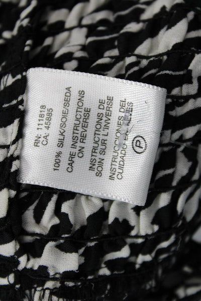Michael Michael Kors Womens Kimono Blouse Black Silk Short Sleeve Size M
