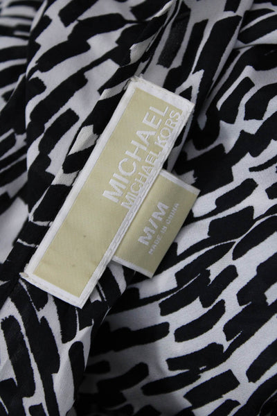 Michael Michael Kors Womens Kimono Blouse Black Silk Short Sleeve Size M