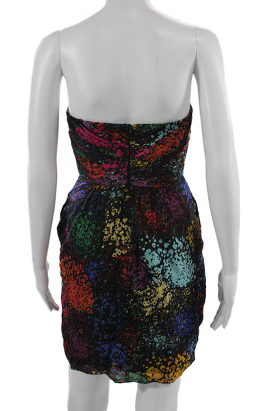 Shoshanna Women Silk Mini Sundress Black Sleeveless Zip Above Knee Size 0