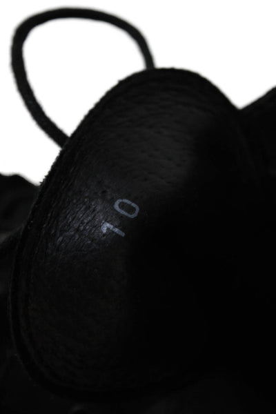 1937 Footwear Womens Suede Platform Lace Up Wedge Ankle Boots Black Size 10