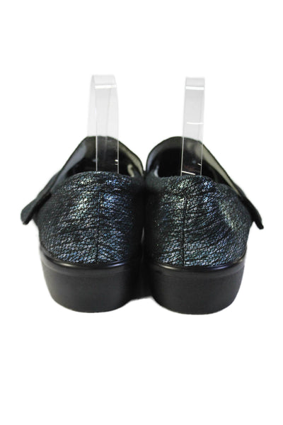 Alegria Womens Slide On Casual Flats Blue Metallic Size 41 11 Wide