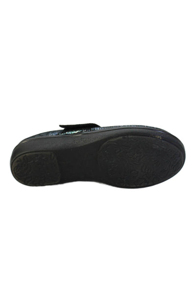 Alegria Womens Slide On Casual Flats Blue Metallic Size 41 11 Wide