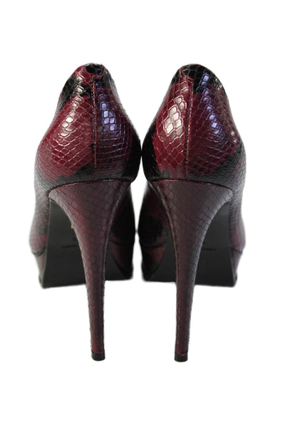 Pour la Victoire Womens Snakeskin Print6 Platform Pumps Pink Black Size 8.5