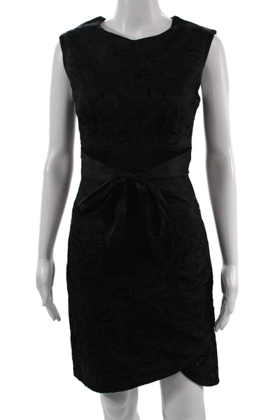 Karen Millen Women Sheath Dress Black Sleeveless Knee Length Size 6
