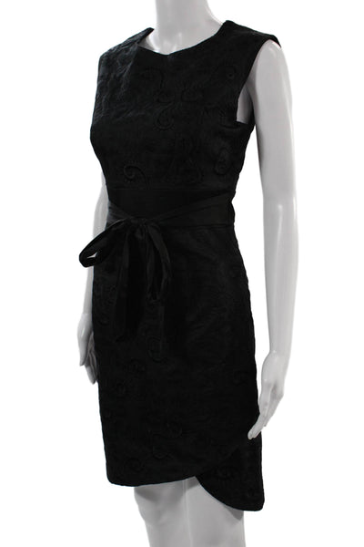 Karen Millen Women Sheath Dress Black Sleeveless Knee Length Size 6