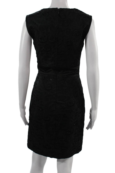 Karen Millen Women Sheath Dress Black Sleeveless Knee Length Size 6