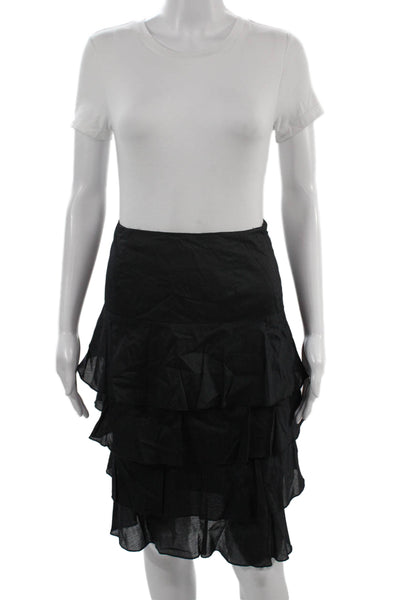 Harolds Womens Peasant Cotton Skirt Knee Length Black Size 0