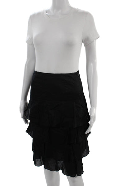 Harolds Womens Peasant Cotton Skirt Knee Length Black Size 0