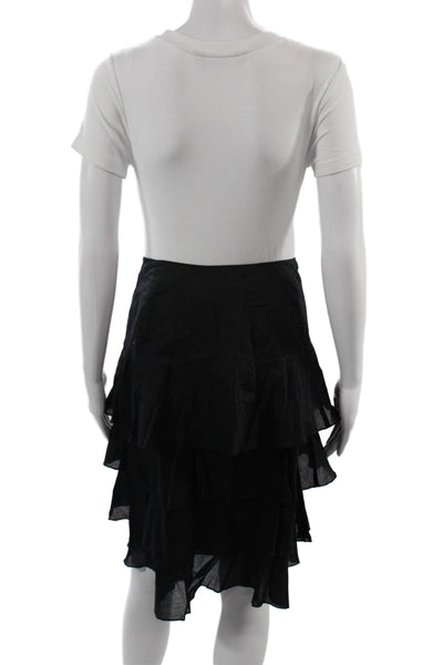 Harolds Womens Peasant Cotton Skirt Knee Length Black Size 0