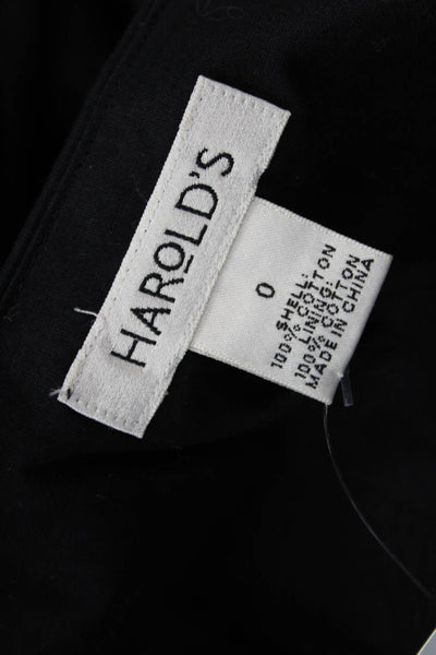 Harolds Womens Peasant Cotton Skirt Knee Length Black Size 0
