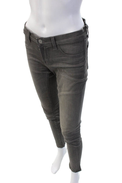 J Brand Womens Ankle Skinny Jeans Gray Low Rise Cotton Stretch Size 27