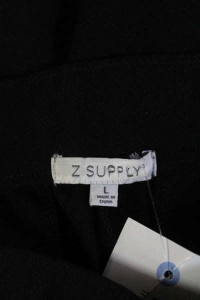 Z Supply Womens Cropped Black Rayon Nylon Spandex Pants Size L