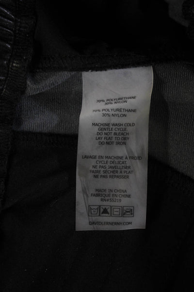 David Lerner Womens Cropped Jogger Pants Black Biker Drawstring Size S
