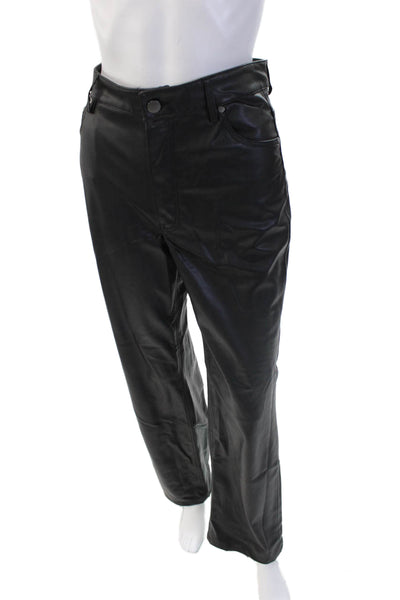 Zara Unisex Black Biker Pants Button 100% Polyester Size 8
