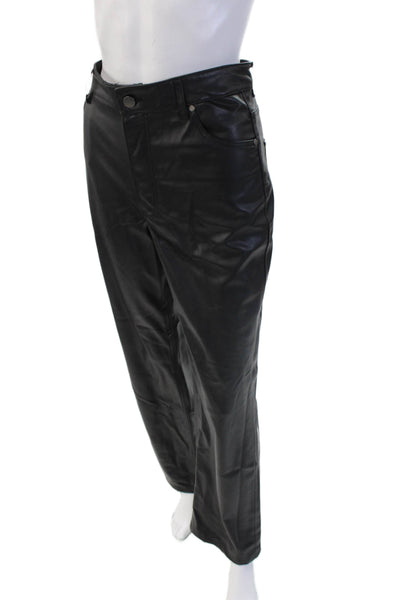 Zara Unisex Black Biker Pants Button 100% Polyester Size 8