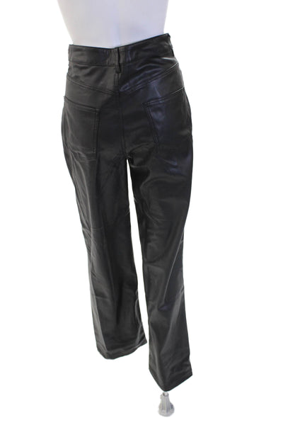 Zara Unisex Black Biker Pants Button 100% Polyester Size 8