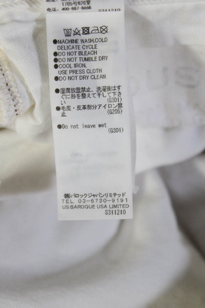 Moussy Women Ankle Cropped Jeans White Low Rise 27 Inseam Size 29