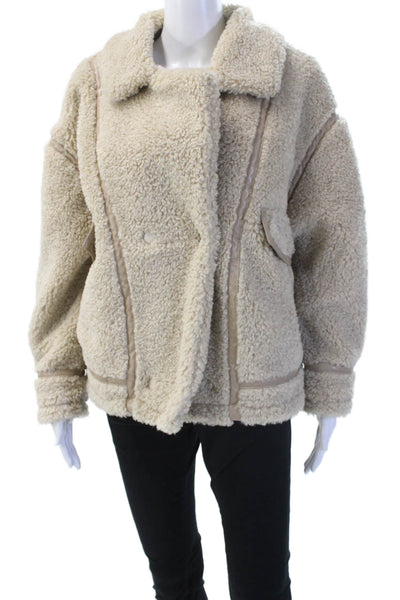 Z Supply Womens Beige Collared Button Solid Long Sleeve Jacket Size XS