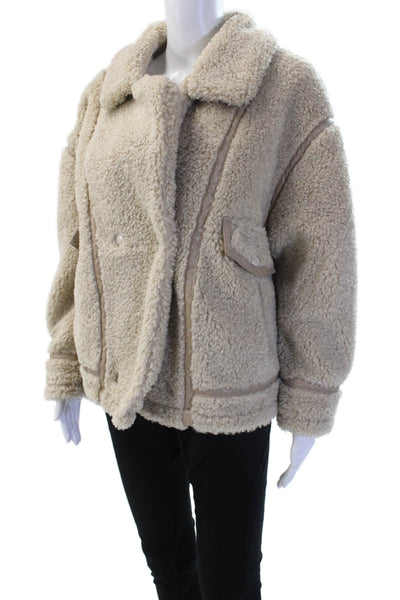 Z Supply Womens Beige Collared Button Solid Long Sleeve Jacket Size XS