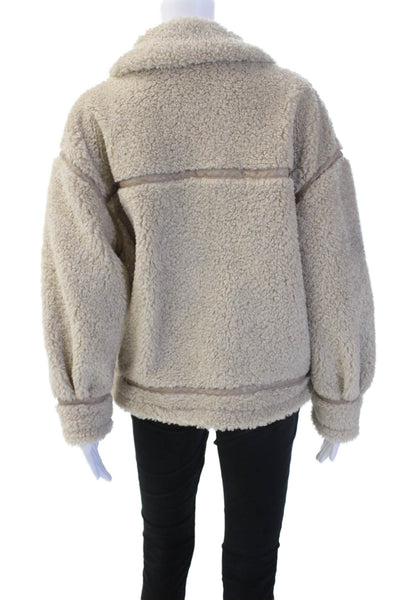 Z Supply Womens Beige Collared Button Solid Long Sleeve Jacket Size XS
