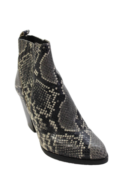 Marc Fisher Womens Animal Print Pointed Toe Heeled Ankle Boots Black Size 6.5
