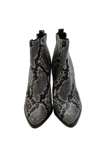 Marc Fisher Womens Animal Print Pointed Toe Heeled Ankle Boots Black Size 6.5