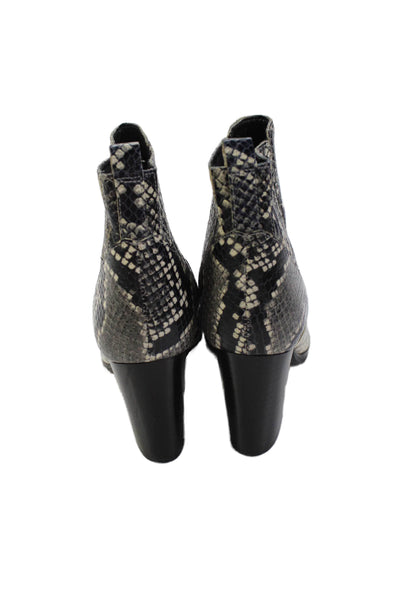 Marc Fisher Womens Animal Print Pointed Toe Heeled Ankle Boots Black Size 6.5