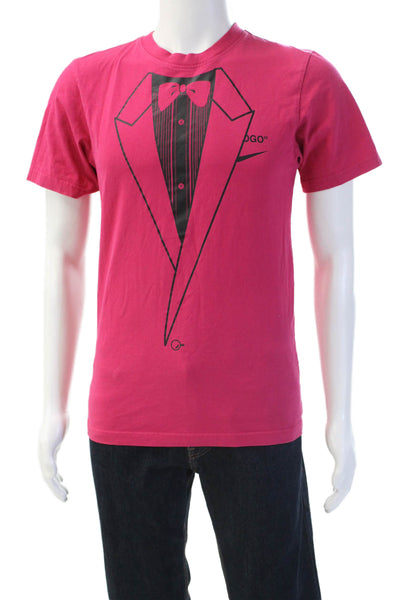 Off White x Nike Mens T-Shirt Pink Graphic Bird Crew Neck Cotton Size S