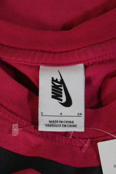 Off White x Nike Mens T-Shirt Pink Graphic Bird Crew Neck Cotton Size S