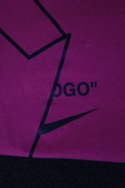 Off White x Nike Mens T-Shirt Pink Graphic Bird Crew Neck Cotton Size S